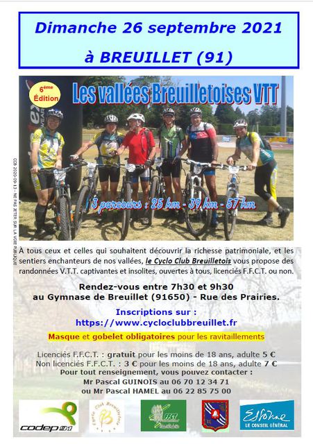 Affiche de Les Vallées Breuilletoises VTT  (6ème  édition) à Breuillet