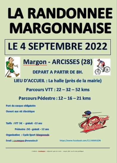 Affiche de La 37ème randonnée Margonnaise à Margon