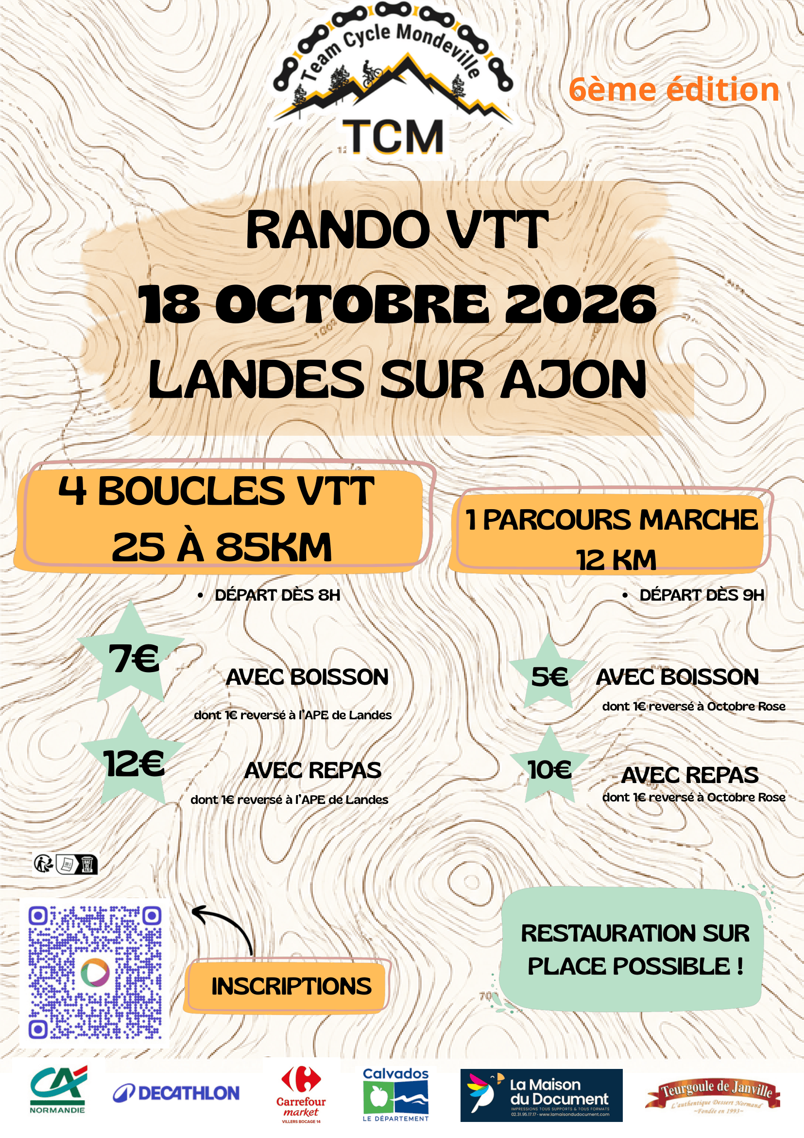 Affiche de La 6ème Rando TCM à Landes-sur-Ajon