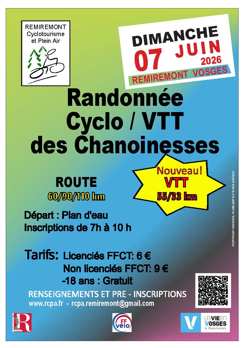 Affiche de La rando des Chanoinesses cyclotouriste et VTT à Remiremont