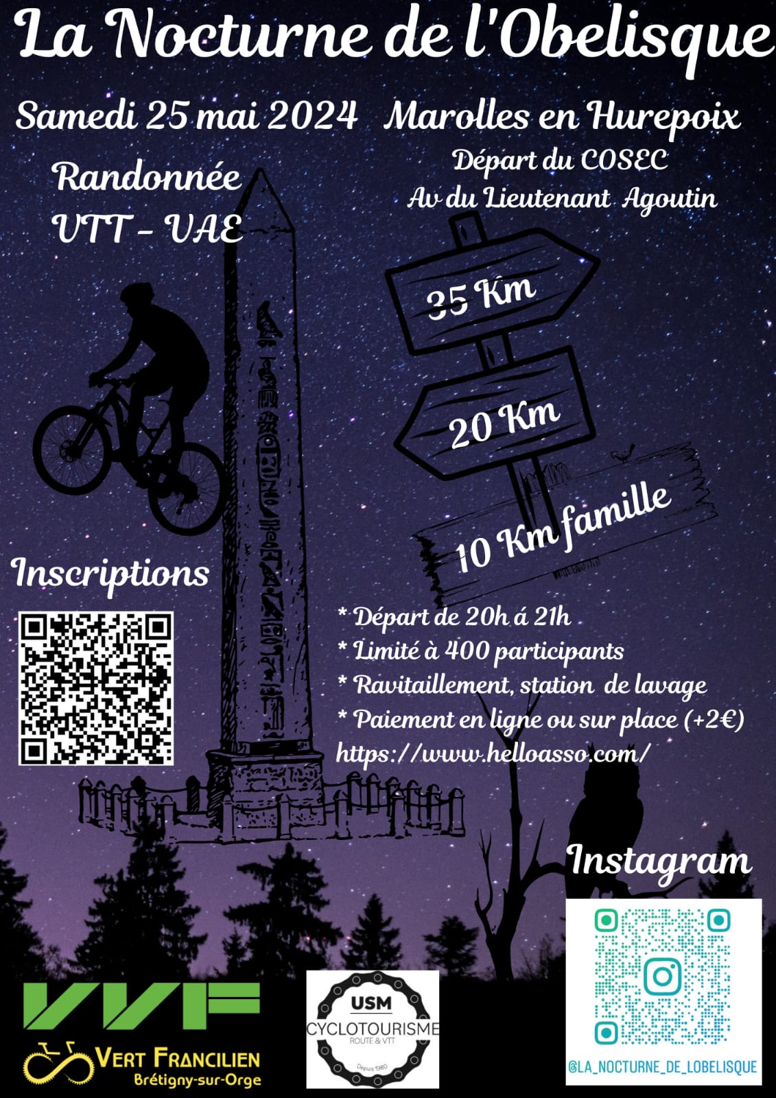 Affiche de La 1ère NOCTURNE DE L OBELISQUE à Marolles-en-Hurepoix