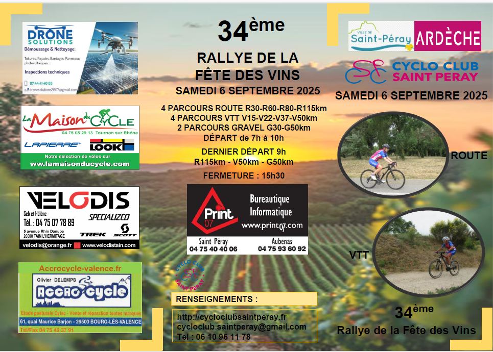 Affiche Le 34ème Rallye de la Fête des Vins 2025