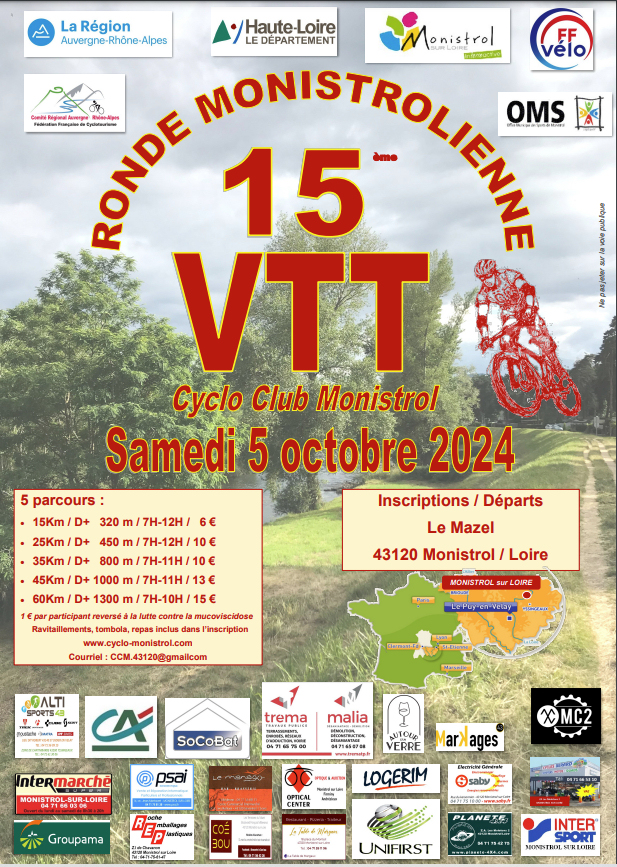 Affiche de La 15ème Ronde Monistrolienne à Monistrol-sur-Loire