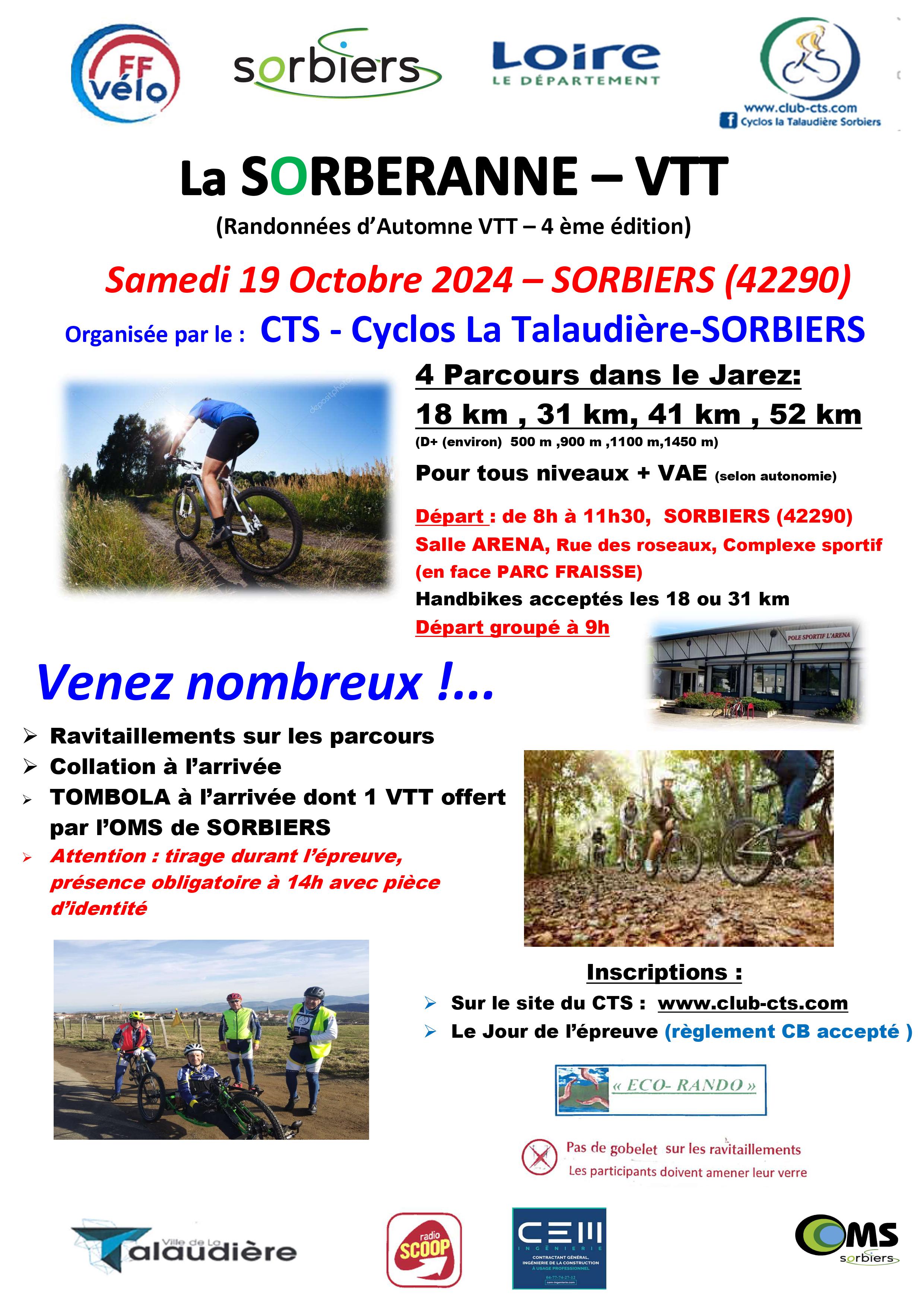 Affiche de La 4ème SORBERANNE VTT à Sorbiers