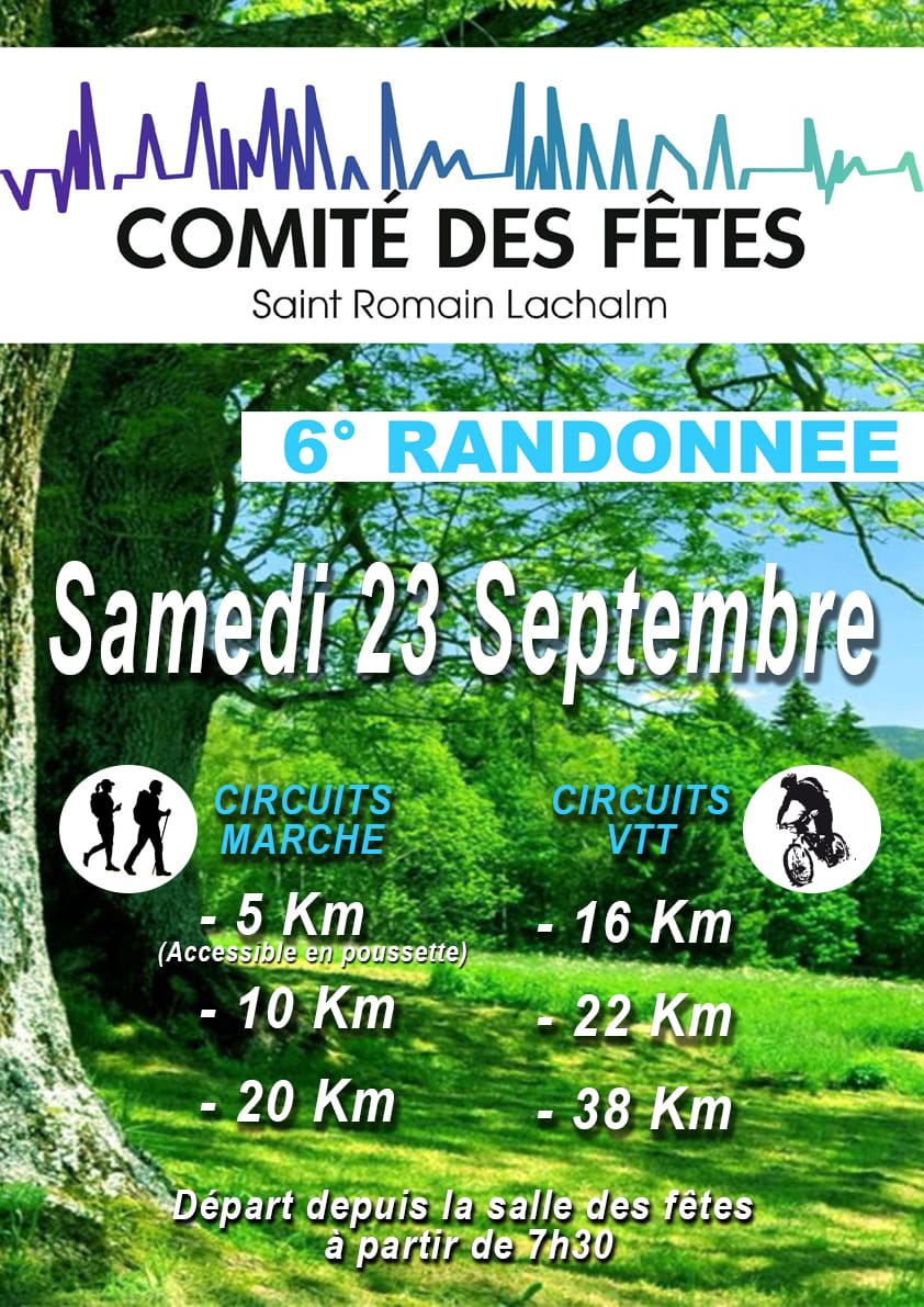 Affiche de La 6ème Rando VTT et marche ST Romain Lachalm à Saint-Romain-Lachalm
