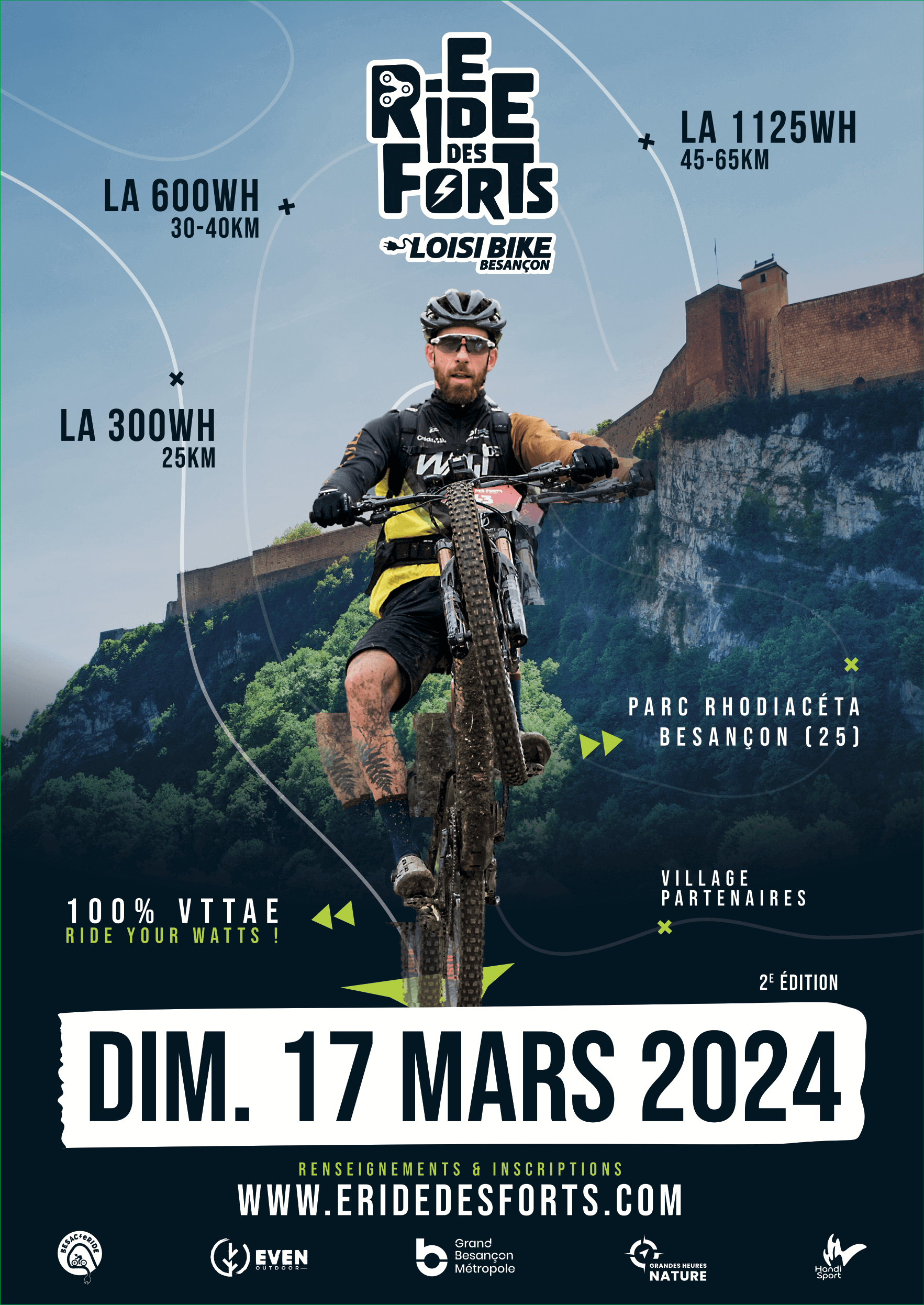 Affiche de E-Ride des Forts (2ème édition) à Besançon