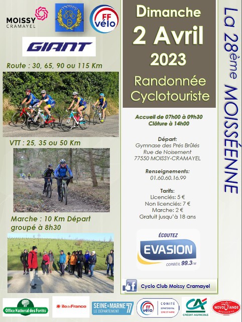 Affiche de La 28ème Moisséenne 2023 à Moissy-Cramayel