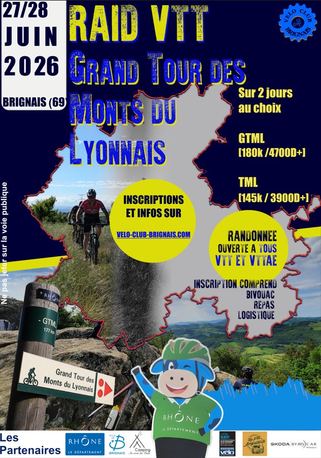 Affiche de Raid VTT Grand Tour des Monts du Lyonnais (2ème édition) à Brignais