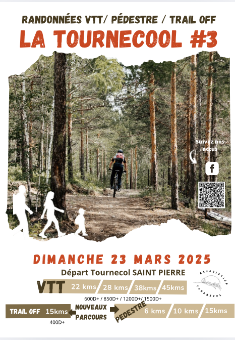 Affiche de La 3ème TOURNECOOL - VTT, TRAIL OFF, PEDESTRE à Saint-Pierre-Eynac