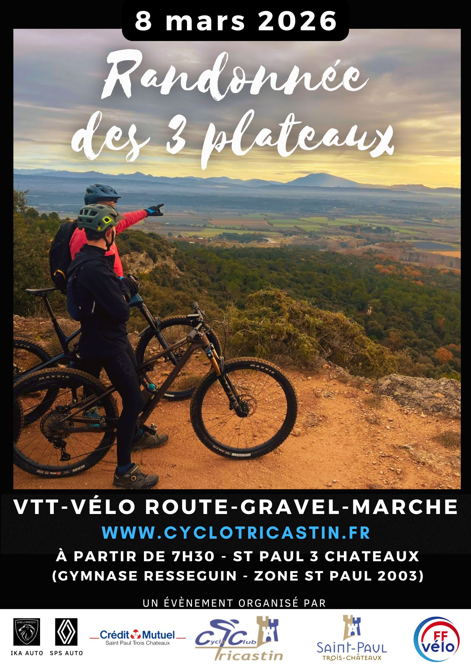 Affiche de La 28ème Rando des Trois Plateaux à Saint-Paul-Trois-Châteaux