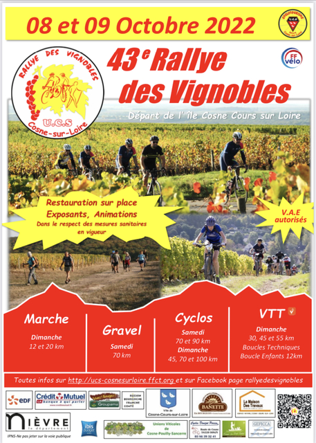 Affiche de Le Rallye des Vignobles Cosne/Pouilly/Sancerre  (43ème  édition) à Cosne-Cours-sur-Loire