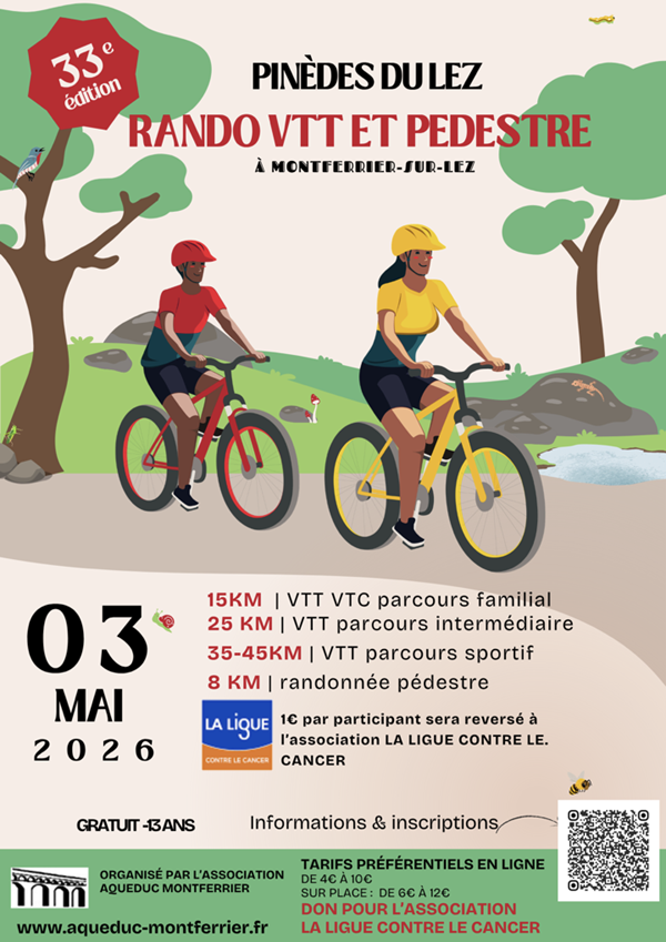 Affiche de La 33ème RANDO PINEDES DU LEZ à Montferrier-sur-Lez