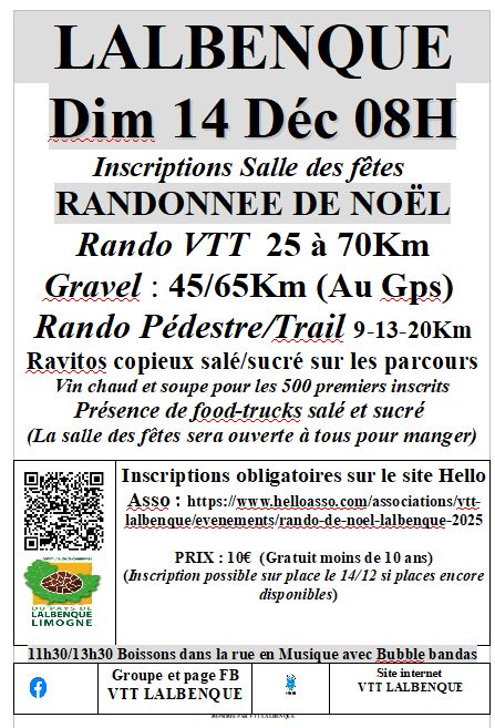 Affiche de La 5ème rando de Noël à Lalbenque
