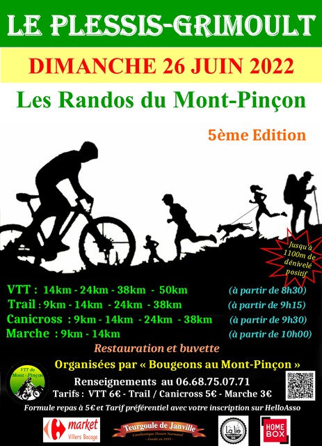 Affiche de Les Randos du Mont-Pinçon (5ème  édition) au Plessis-Grimoult