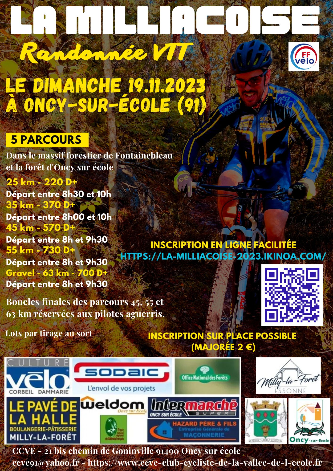 Affiche de La 17ème Milliacoise - VTT - (17ème édition) à Oncy-sur-Ecole