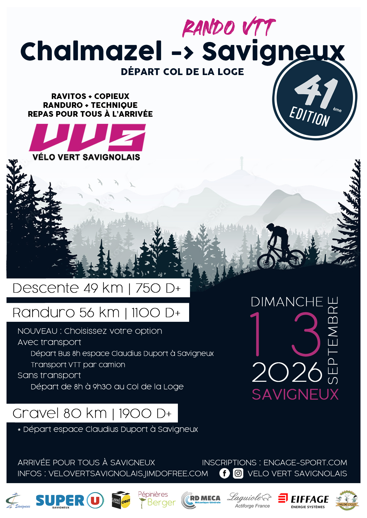 Affiche de La 41ème Randonnée VTT Chalmazel-Savigneux à Savigneux