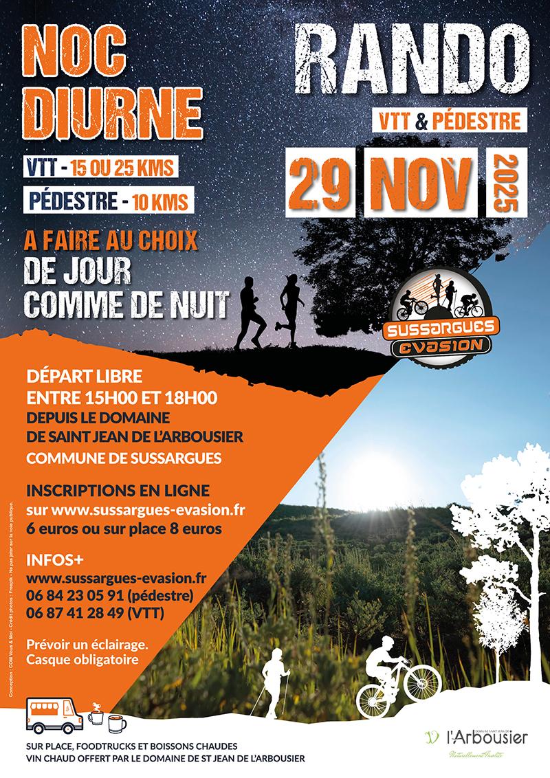 Affiche de La 10ème Rando NocDiurne à Sussargues
