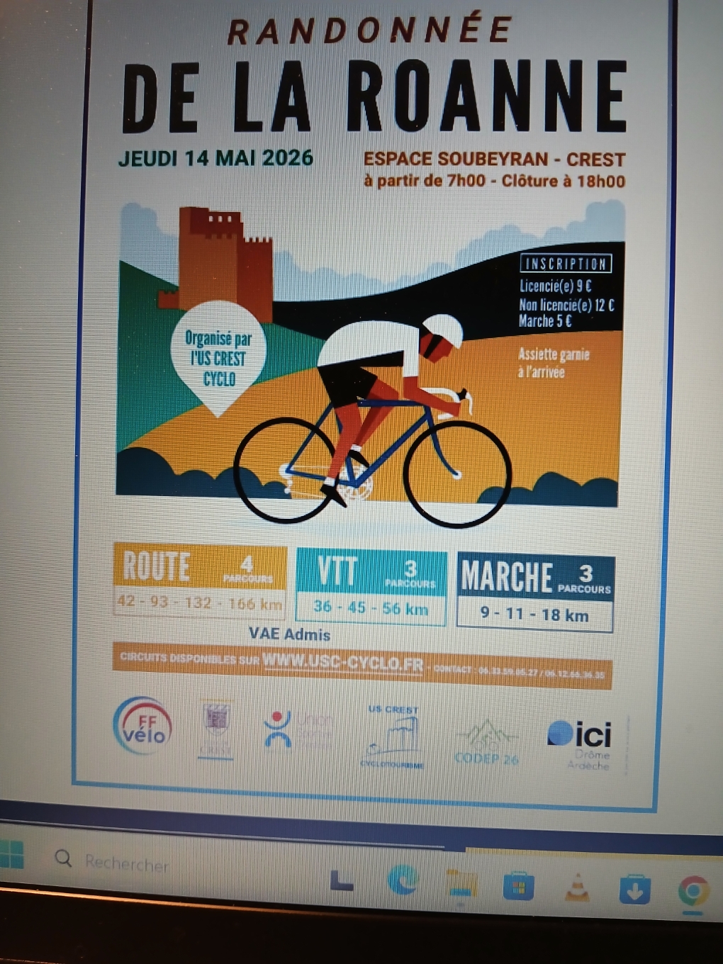 Affiche de La 44ème Randonnée de la Roanne à Crest