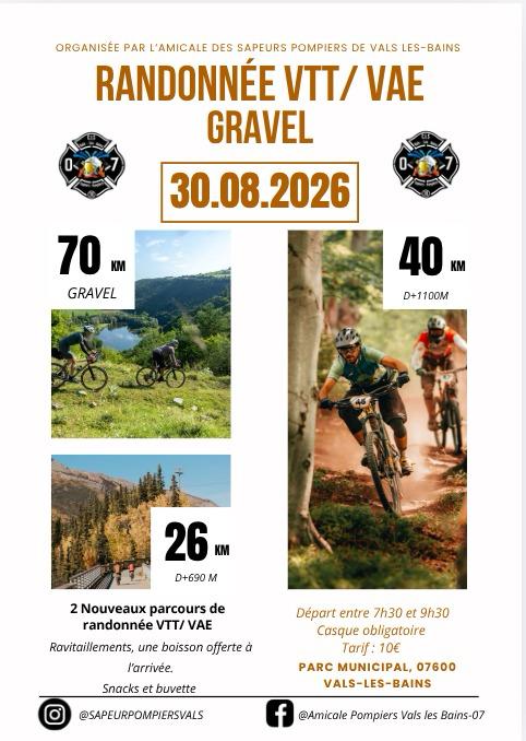 Affiche de La 4ème RANDO des POMPIERS à Vals-les-Bains