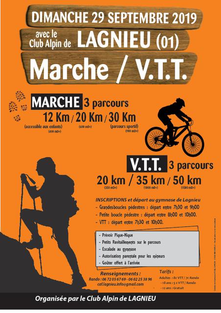 Affiche de VTT et Randonnée du Club Alpin de Lagnieu (9ème  édition) à Lagnieu