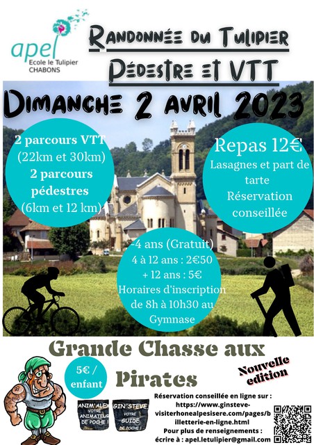 Affiche de RANDO DU TULIPIER - VTT et pédestre - CHABONS (17ème  édition) à Châbons