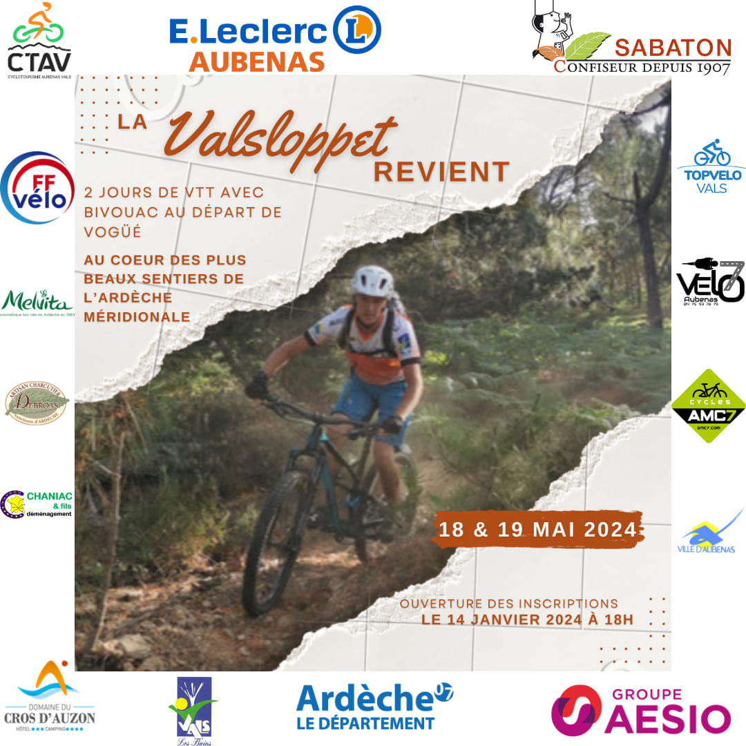 Affiche de Valsloppet VTT (21ème édition) à Vogüé