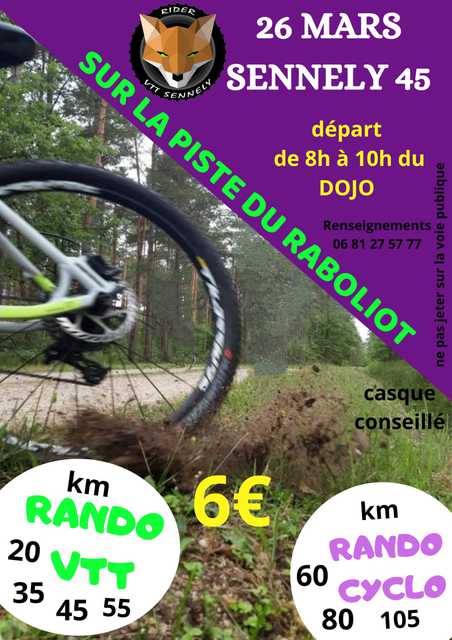 Affiche de Randonnée sur la piste du raboliot (5ème  édition) à Sennely