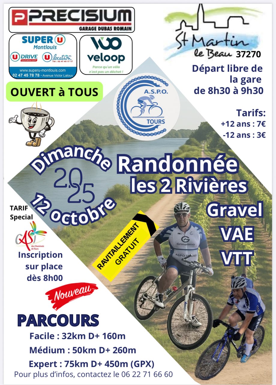 Affiche de Une randonnée VTT & GRAVEL (30ème édition) à Saint-Martin-le-Beau