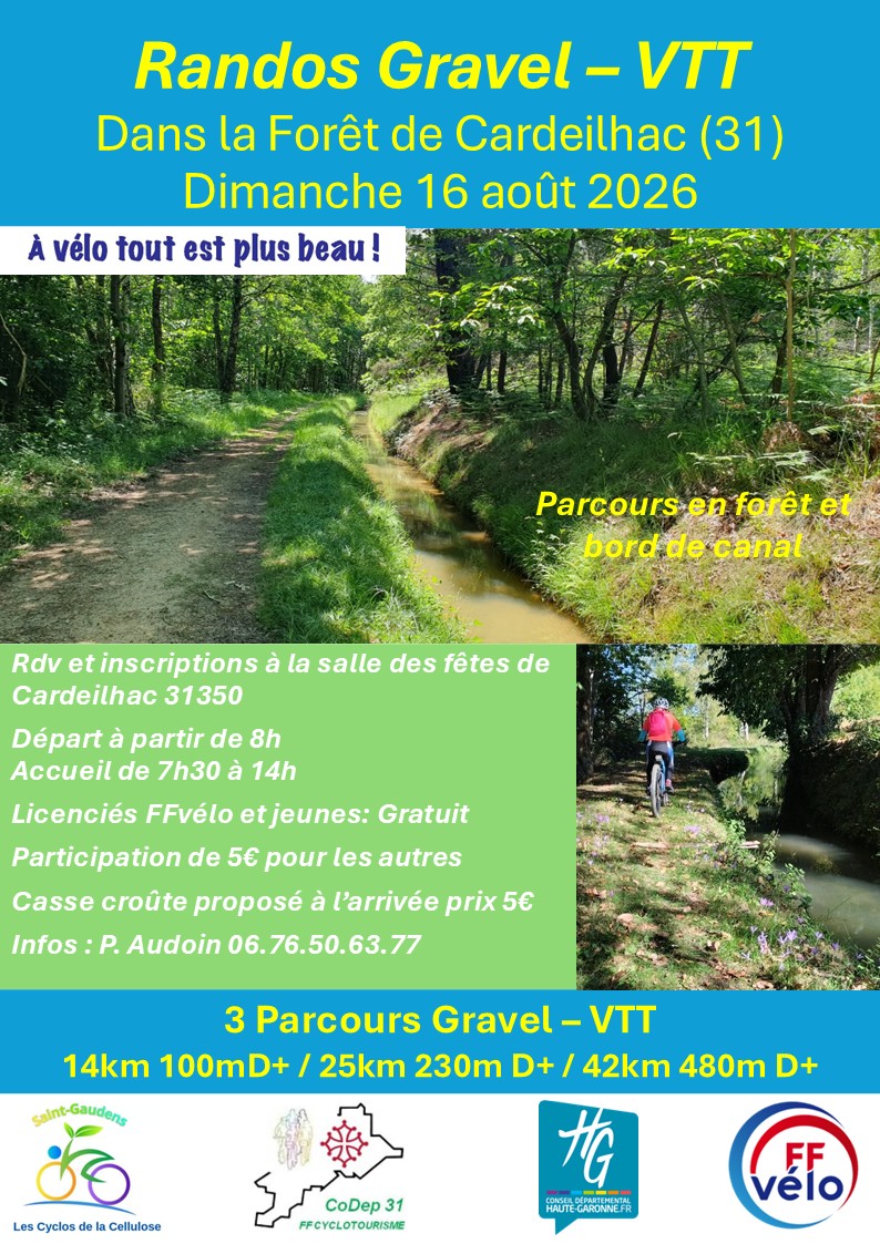 Affiche de La 1ère Rando Gravel - VTT en Forêt de Cardeilhac (31) à Cardeilhac