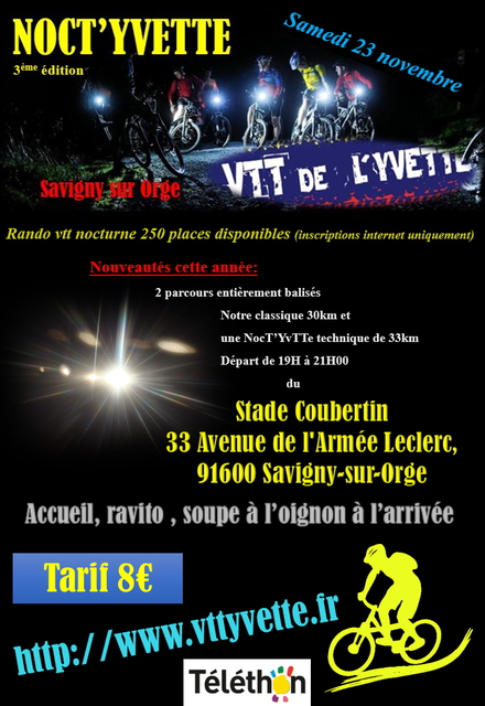 Affiche de  La Noct’Yvette 2019 (3ème  édition) à Savigny-sur-Orge