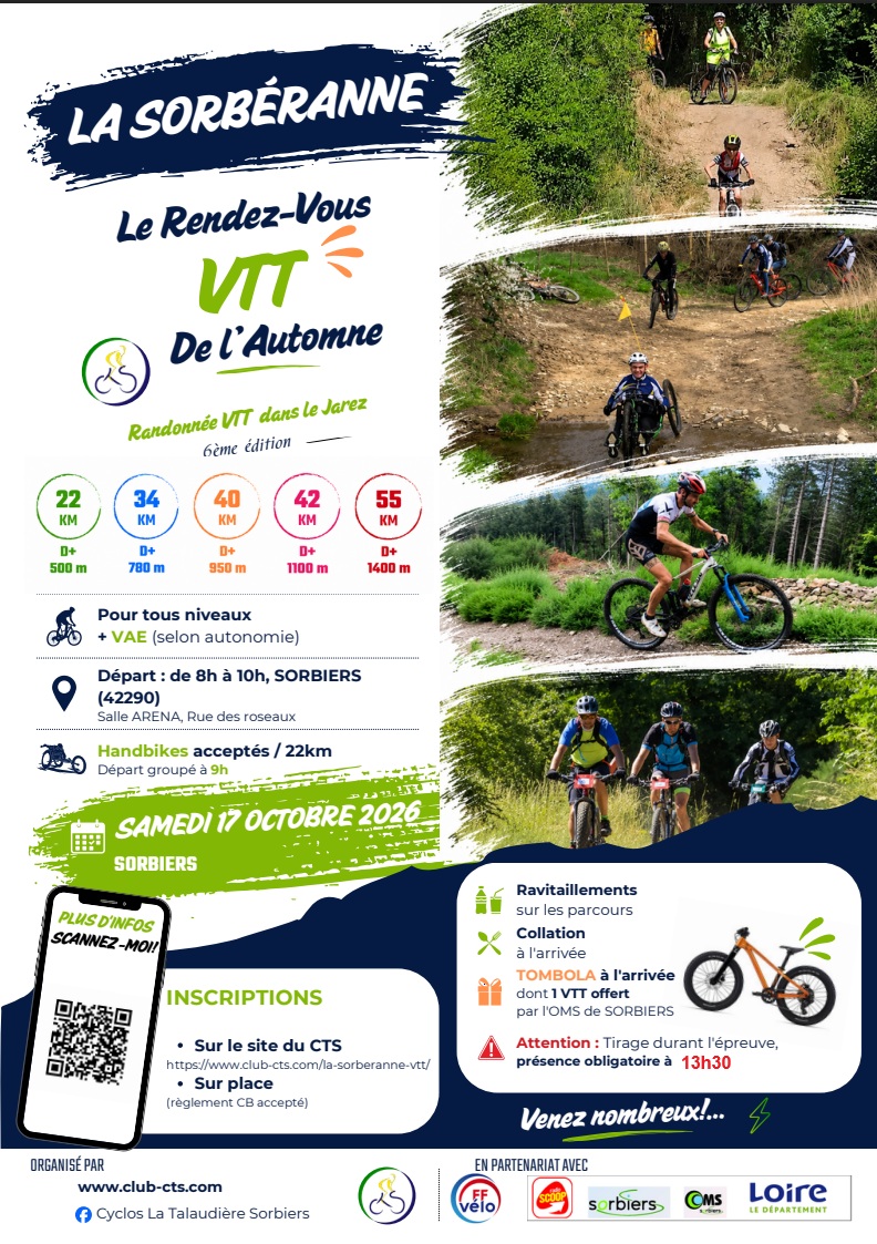 Affiche de La 6ème SORBERANNE VTT à Sorbiers