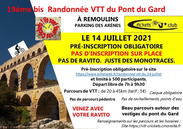 Affiche de La 19ème RANDO DU PONT DU GARD  à Remoulins