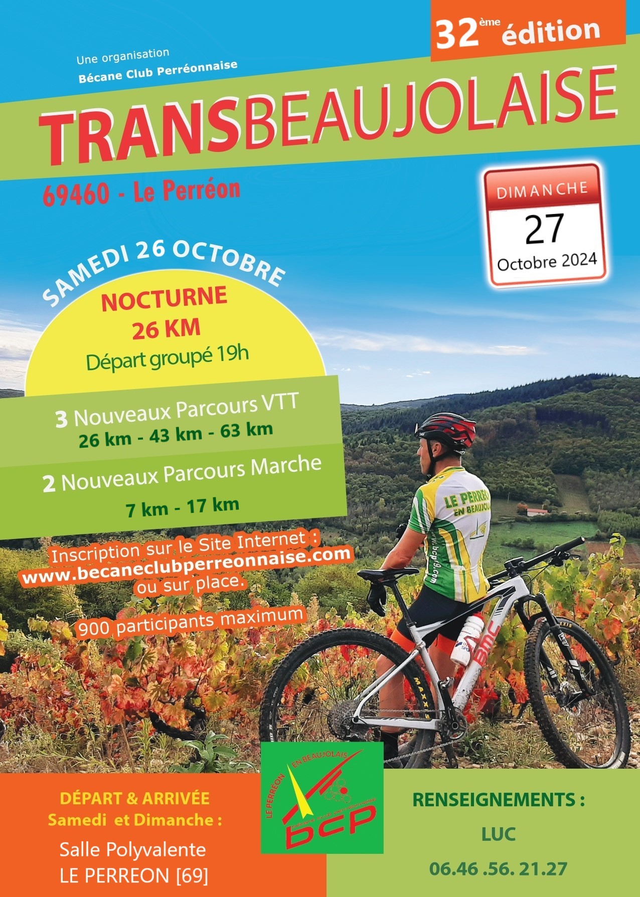 Affiche Transbeaujolaise VTT (32ème édition) 2024