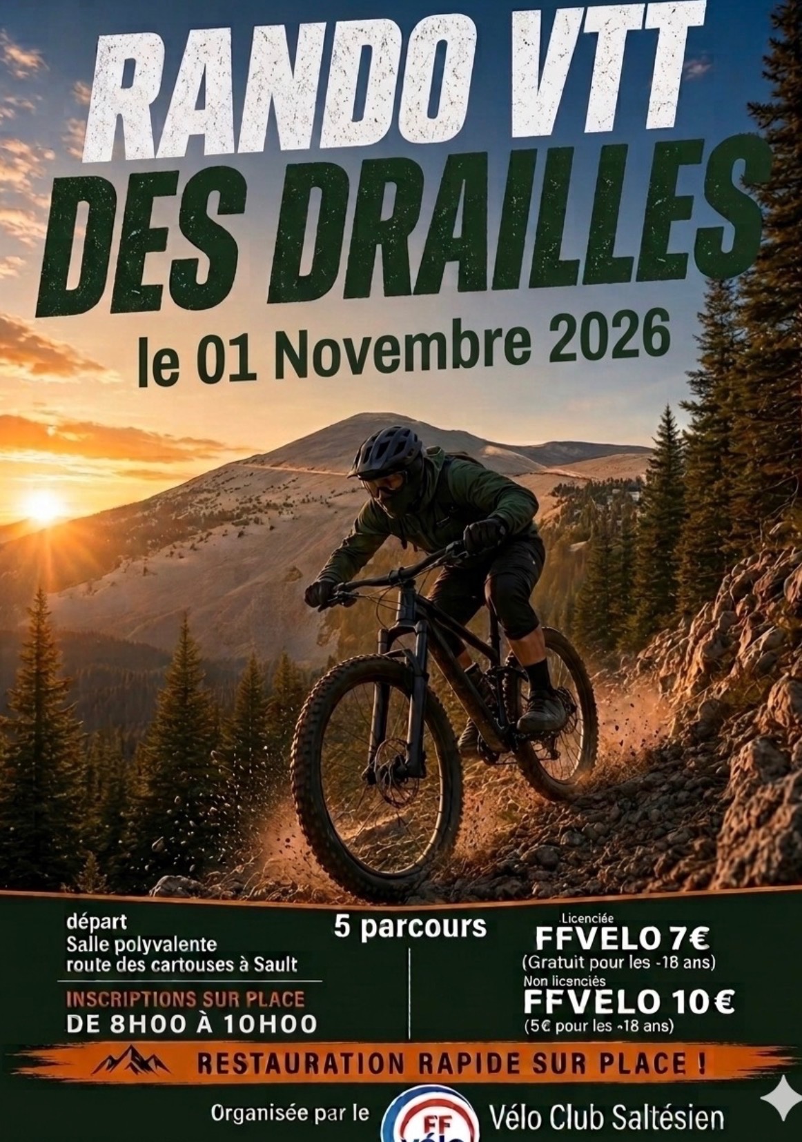 Affiche de Les Drailles de Sault (30ème édition) à Sault