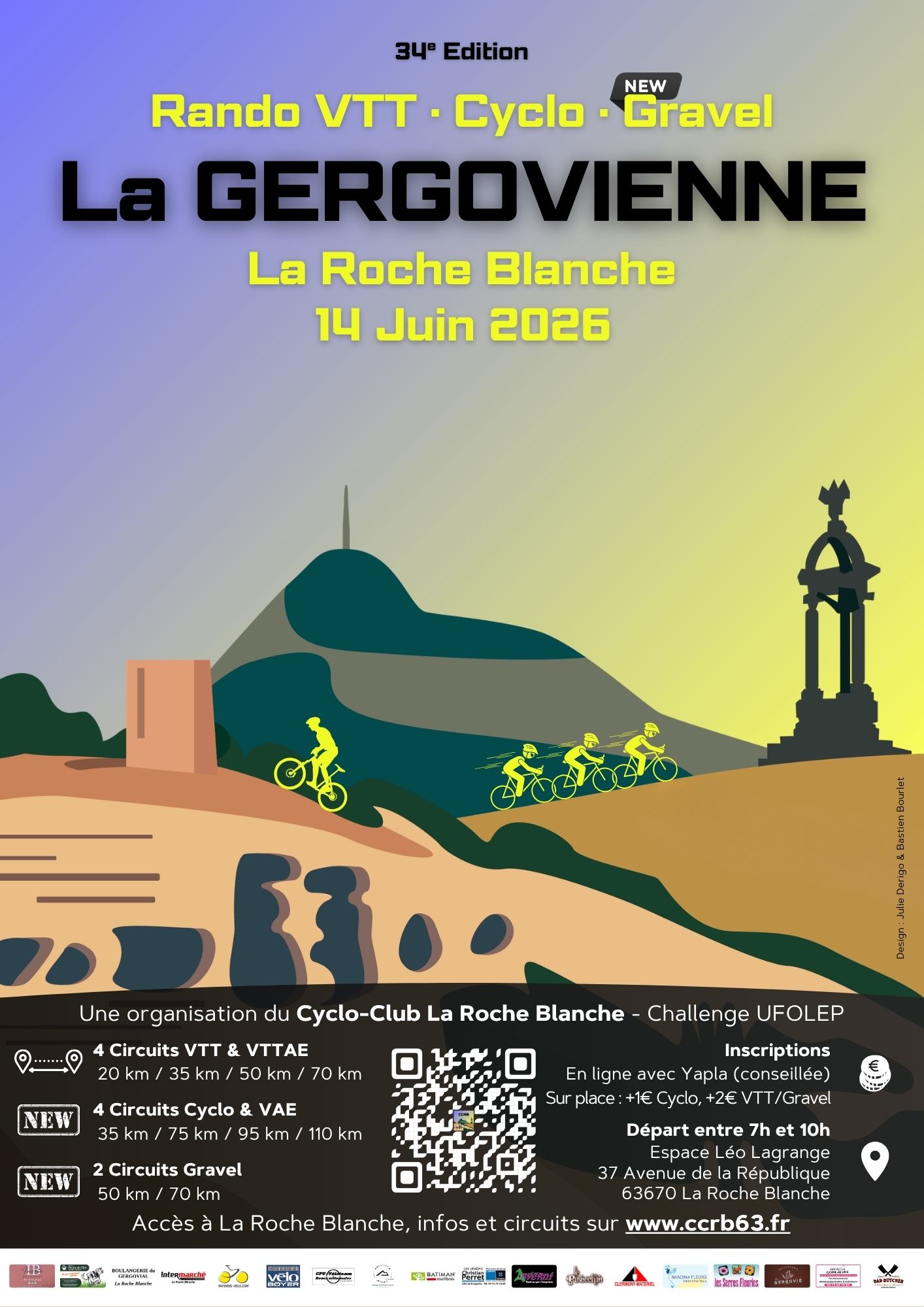 Affiche de La 34ème GERGOVIENNE - Rando VTT, Cyclo & Gravel à La Roche-Blanche