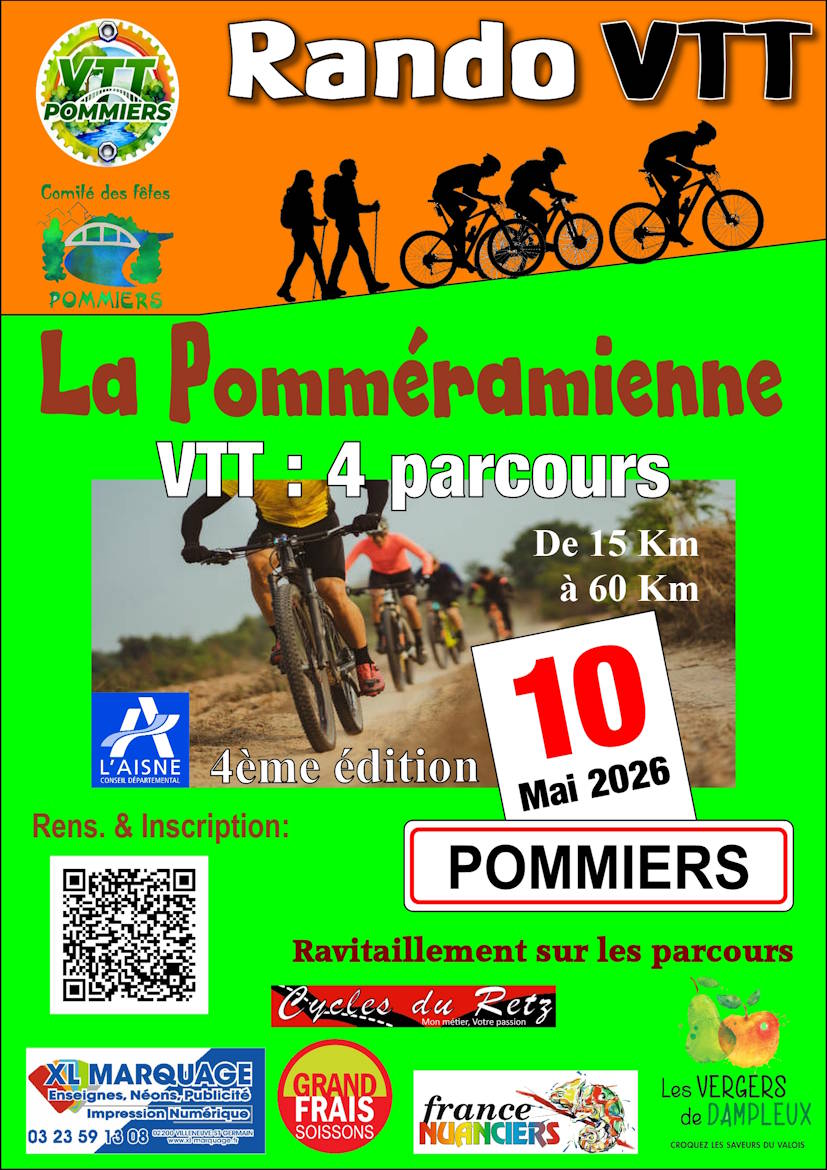 Affiche de Une randonnée VTT (4ème édition) à Pommiers