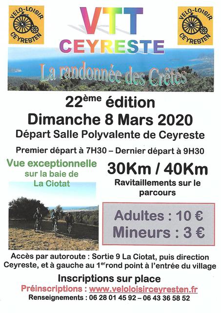 Affiche de 22ème Rando VTT des Crêtes de Ceyreste (22ème  édition) à Ceyreste