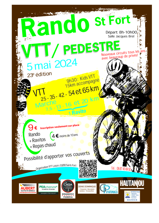 Affiche de La 23ème Rando VTT/Pedestre St Fort à Saint-Fort
