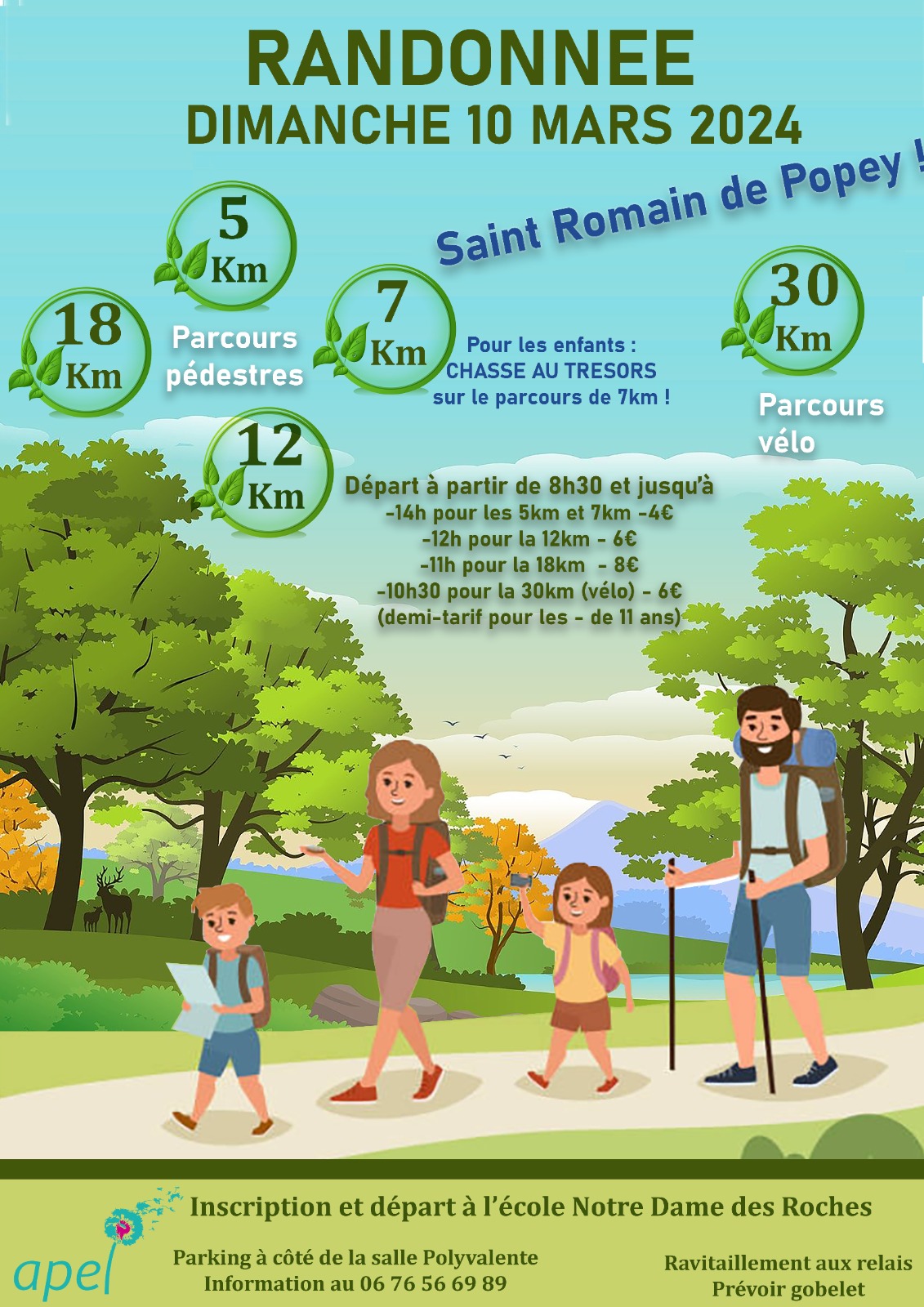 Affiche de Marche et VTT Ecole notre dame des roches (1ère édition) à Saint-Romain-de-Popey