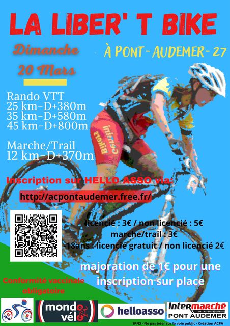 Affiche de Rando VTT La Liber'T Cycle (6ème  édition) à Pont-Audemer