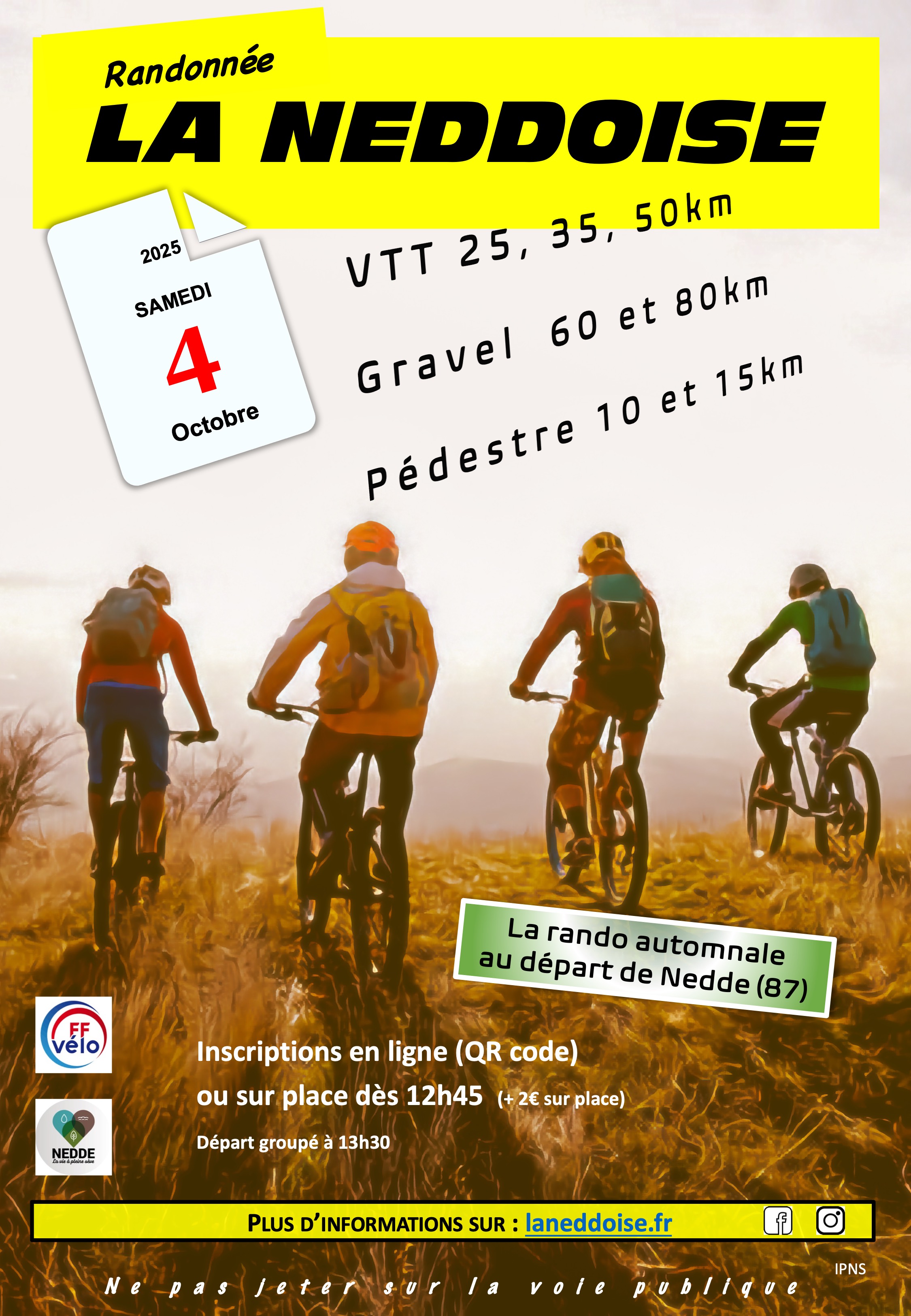 Affiche de La 56ème Neddoise VTT à Nedde