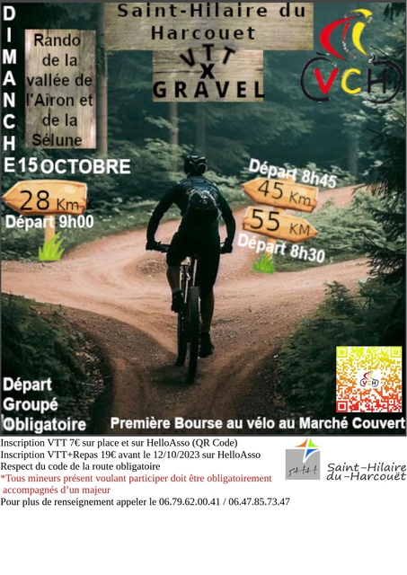 Affiche de Randonnée VTT/Gravel de la vallée de l'Airon (6ème  édition) à Saint-Hilaire-du-Harcouët