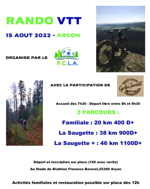 Affiche de La 4ème rando VTT à Arçon