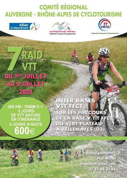 Affiche de 7ème RAID VTT inter bases FFCT (7ème  édition) à Bellenaves