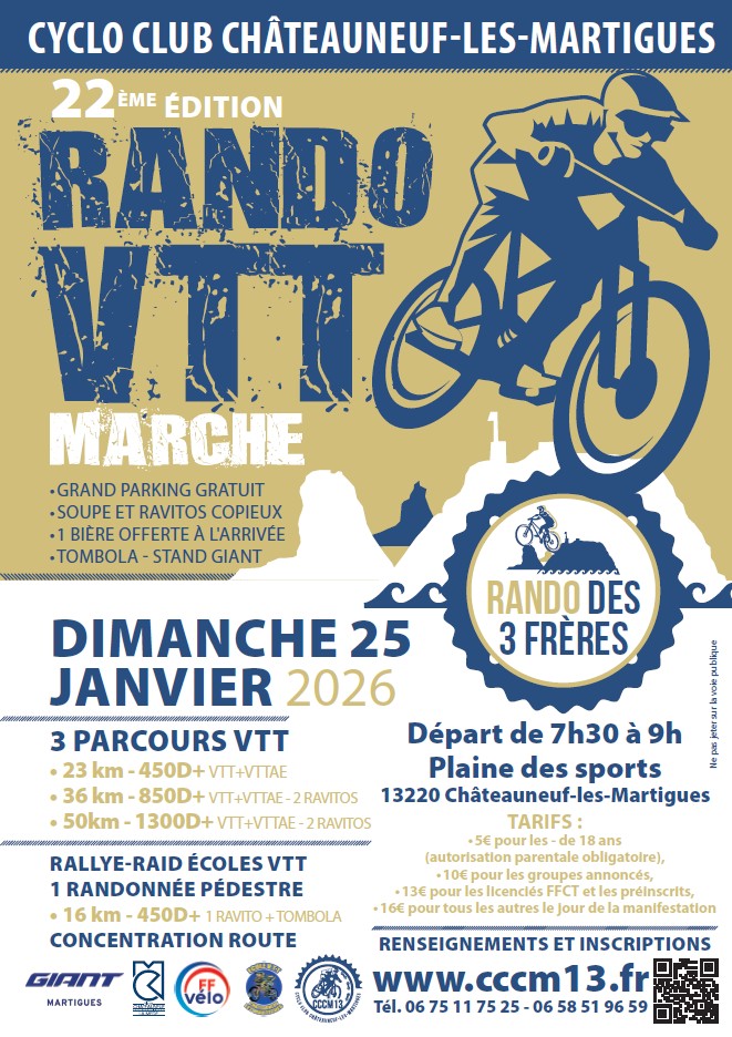 Affiche de La 22ème Rando des 3 frères à Châteauneuf-lès-Martigues