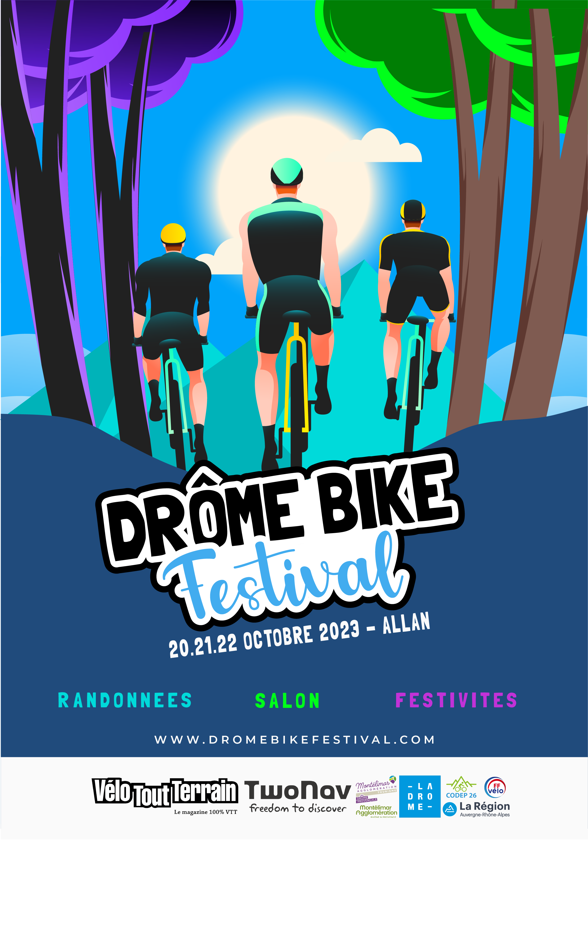 Affiche de Randonnée VTT Nocturne - VTTCTURNE - Drôme Bike Festival à Allan