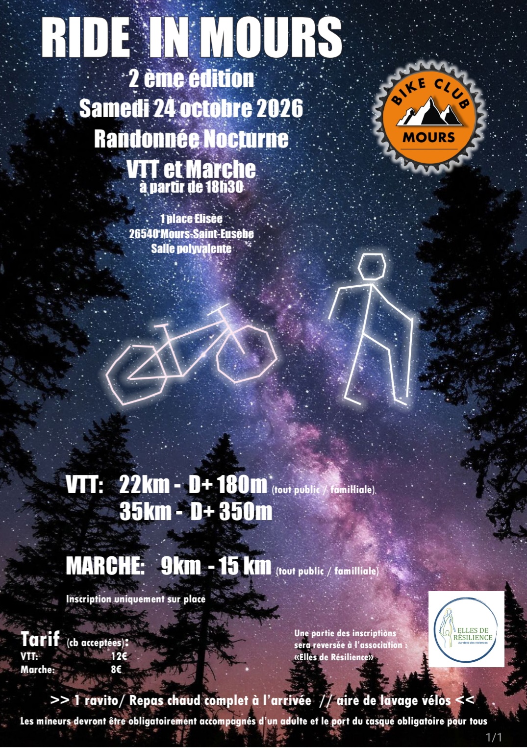 Affiche de RIDE in MOURS (Randonnée nocturne) (2ème édition) à Mours-Saint-Eusèbe