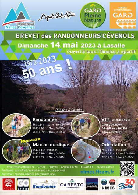 Affiche de Brevet des Randonneurs Cévenols (50ème  édition) à Lasalle