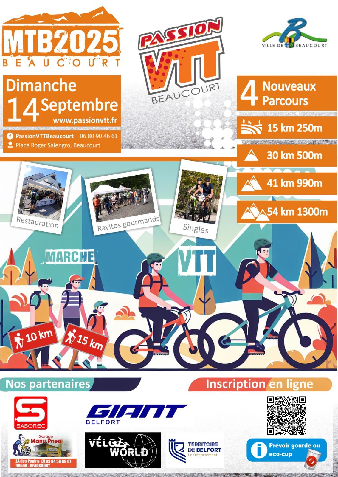 Affiche de La 9ème MTB Beaucourt, rando VTT et pédestre à Beaucourt