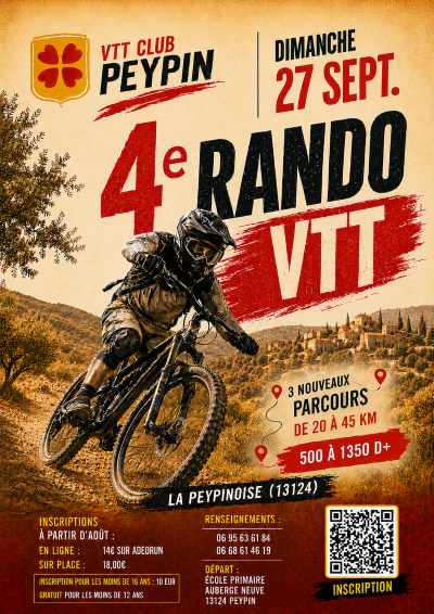 Affiche de 4e RandoVTT la Peypinoise à Peypin